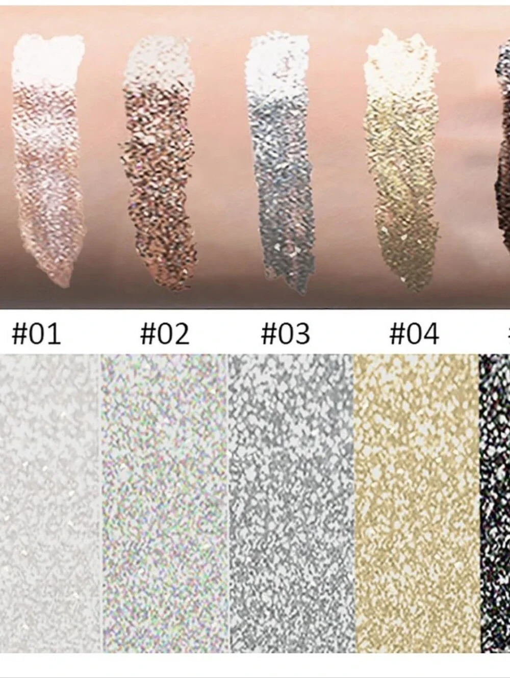 Glitter Liquid Eyeliner - Silver, Gold, Black, Champagne, Platinum